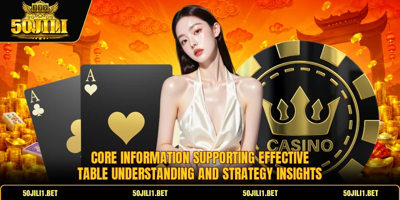 Core information supporting effective table understanding and strategy insights