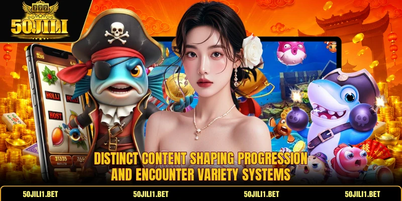 Distinct content shaping progression and encounter variety systems