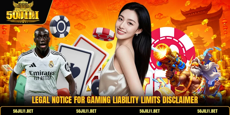 Legal notice for gaming liability limits disclaimer